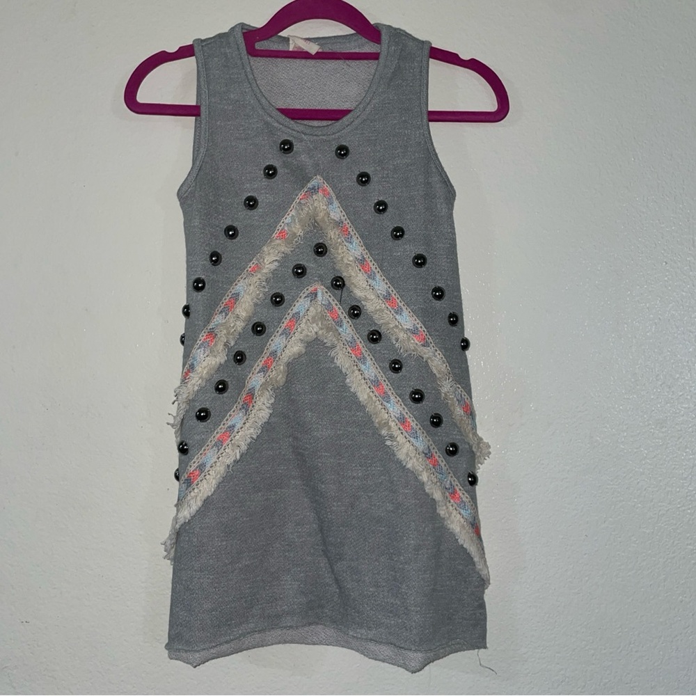 Hayden Girls Gray Chevron Embellished Dress